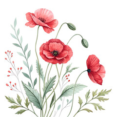 Naklejka premium botanical garden vintage flower illustration Vintage botanical illustration of delicate flowers and lush foliage