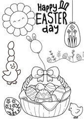 hand drawn Easter eggs clip art  , White Background,