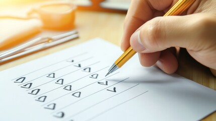 Hand Checking Off a List