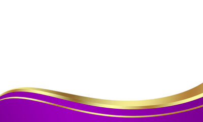 Obraz premium Abstract purple gold luxury curved wavy frame as cover decoration isolated on white background