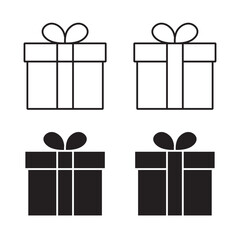 A set of gift box icons. Gift icon for Christmas, Birthday, etc. Surprise the gift box collection. EPS 10. Vector illustrations