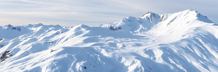 Snow-Covered Mountain Ridge Texture with Wind-Swept Patterns