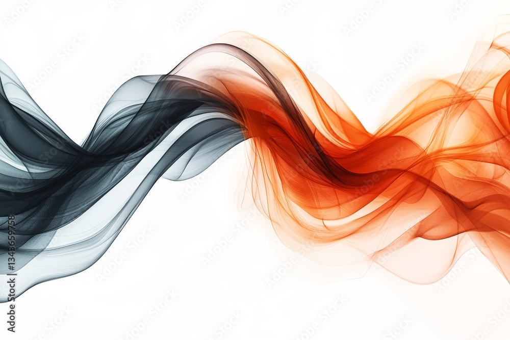 Poster Colorful swirling smoke pattern creates a dynamic visual effect in a digital design