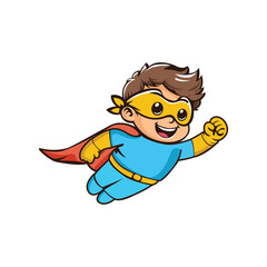 Super kid vector illustrator isolated, cartoon illustration of a little boy