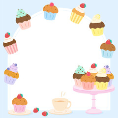 blue cupcake party frame 1