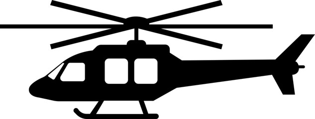 Helicopter icon.Flat creative element from airport icons collection. helicopter silhouettes vector illustrations isolated on white background.vector black aircraft.