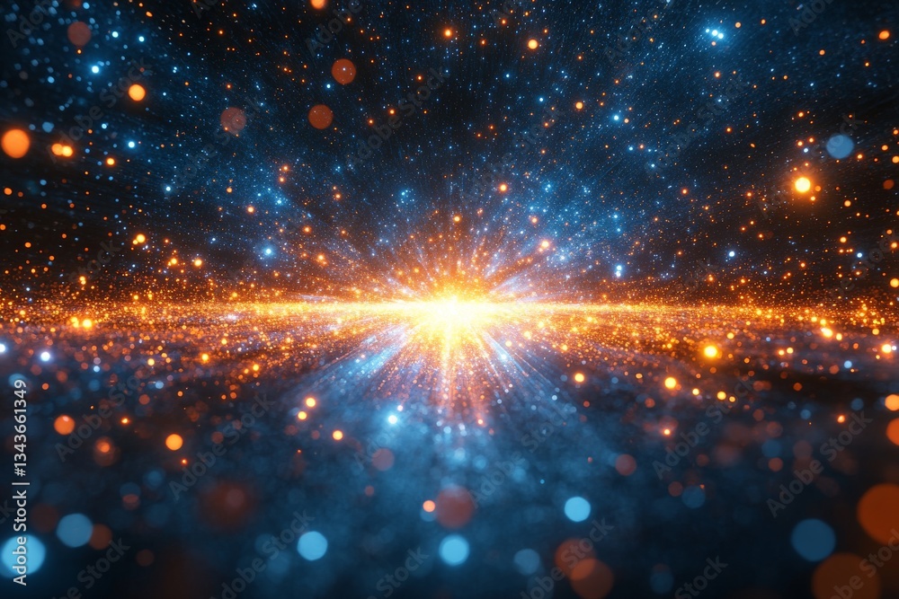 Aufkleber cosmic explosion of stars and energy creating a vibrant celestial scene in deep space