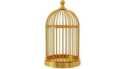 Isolated Golden Birdcage
