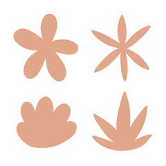 Minimalist vector set of abstract floral shapes in pastel colors. Perfect for branding, prints, textiles, stickers, and digital design. Trendy, modern, and aesthetic.