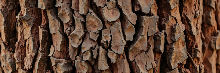 Fototapeta premium Tree Bark Texture with Deep Grooves and Rustic Brown Hues