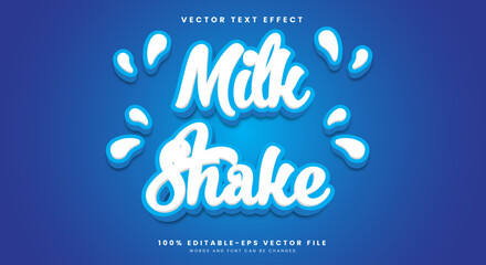 Creamy Milk Shake editable text effect Template Suitable for fresh milk theme