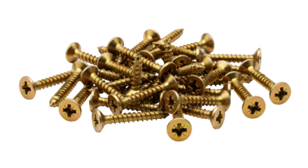Isolated Pile of Gold Screws