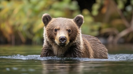 Fototapeta premium Grizzly Bear In River