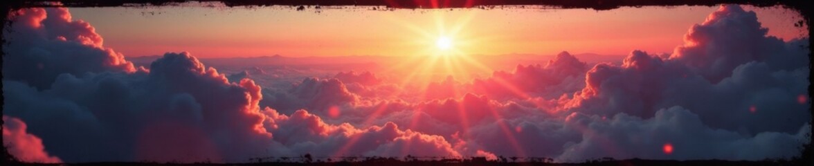 Fototapeta premium Retro Film Camera Photo Effect with Distressed Border and Fading Colors , worn wood, distressed border