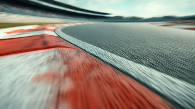 Dynamic Race Track Close Up with Motion Blur