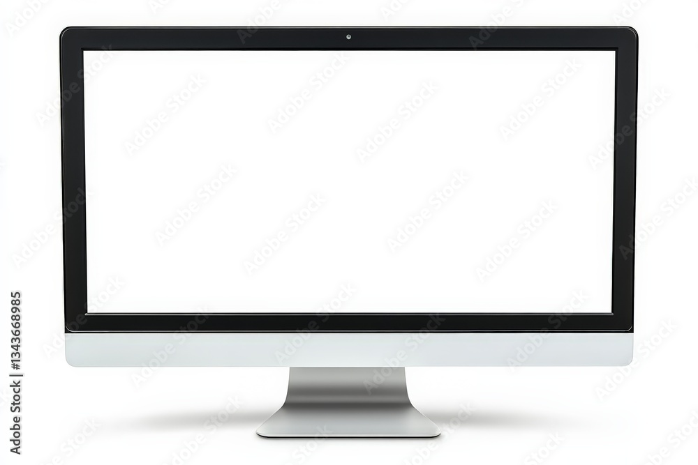 Aufkleber Modern computer monitor stands empty on a sleek desk ready for use in a minimalist workspace environment