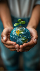 earth day. planet earth in your hands 