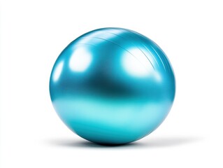 Obraz premium Shiny teal sphere, isolated on white.