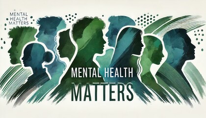 Mental Health Matters Abstract Silhouettes Artwork