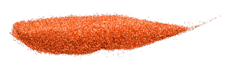 Red diamond powder isolated on transparent background