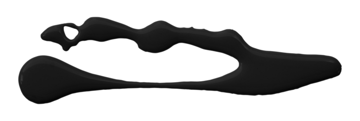 black brush isolated on transparent background