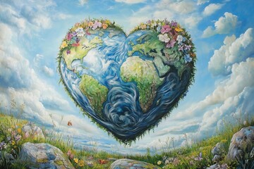 heart shaped earth world love colorful