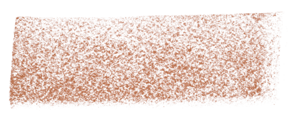 Separate brown crayon brush strokes on transparent background.