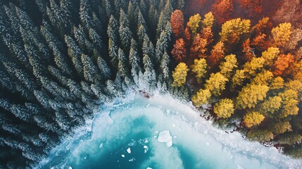 Vibrant Glacier Lake Amid Lush Evergreen Trees Nature Landscape