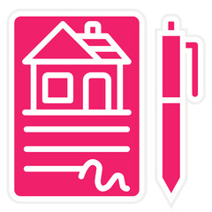 Vector Design House Contract Icon Style