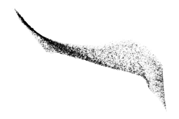 Separate black crayon brush strokes on transparent background.