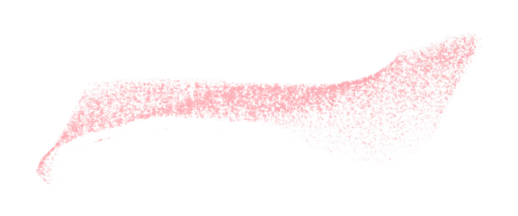 Separate pink crayon brush strokes on transparent background