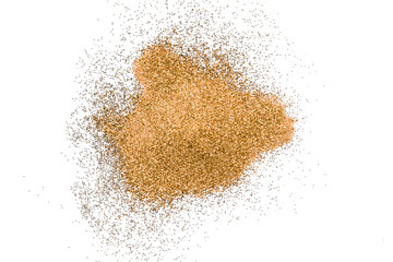 Orange glitter powder isolated on transparent background