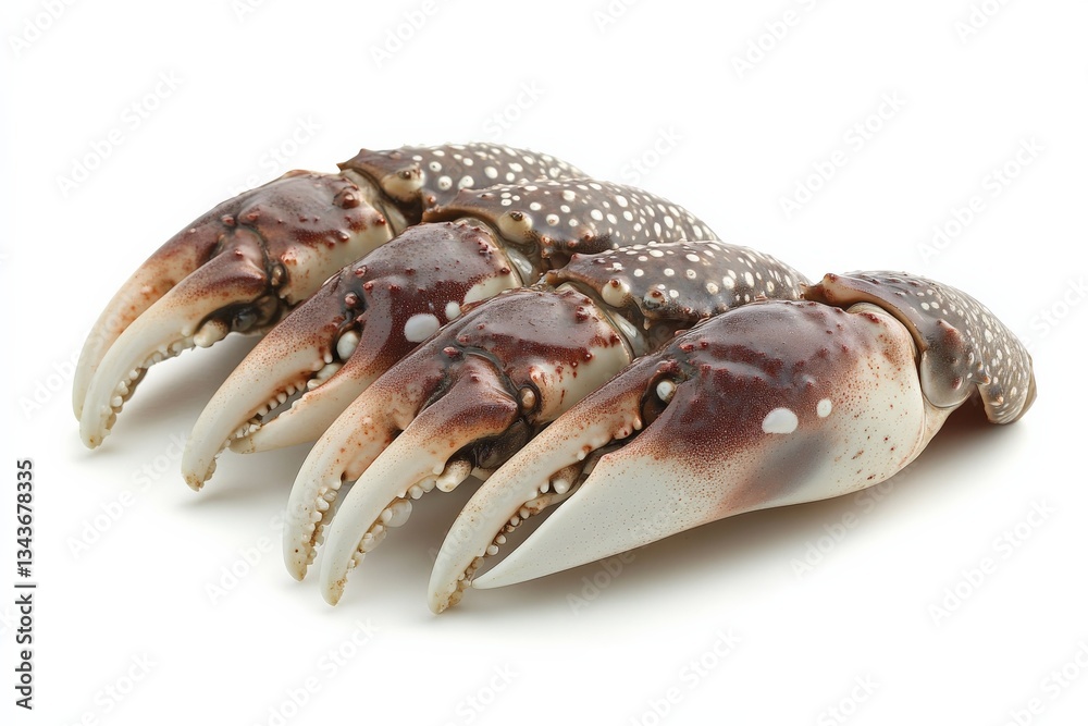 Poster Unique view of a vibrant crab species showcasing distinct colors and features on a plain background