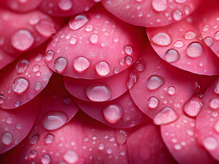 Delicate pink petals, water droplets