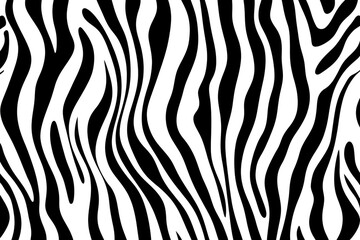 Fototapeta premium Abstract zebra stripe pattern: black and white wavy animal print design