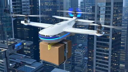 A futuristic drone delivery system is set to revolutionize urban transportation, providing services that are fast, efficient, and convenient for residents living in cities across the globe - Powered by Adobe