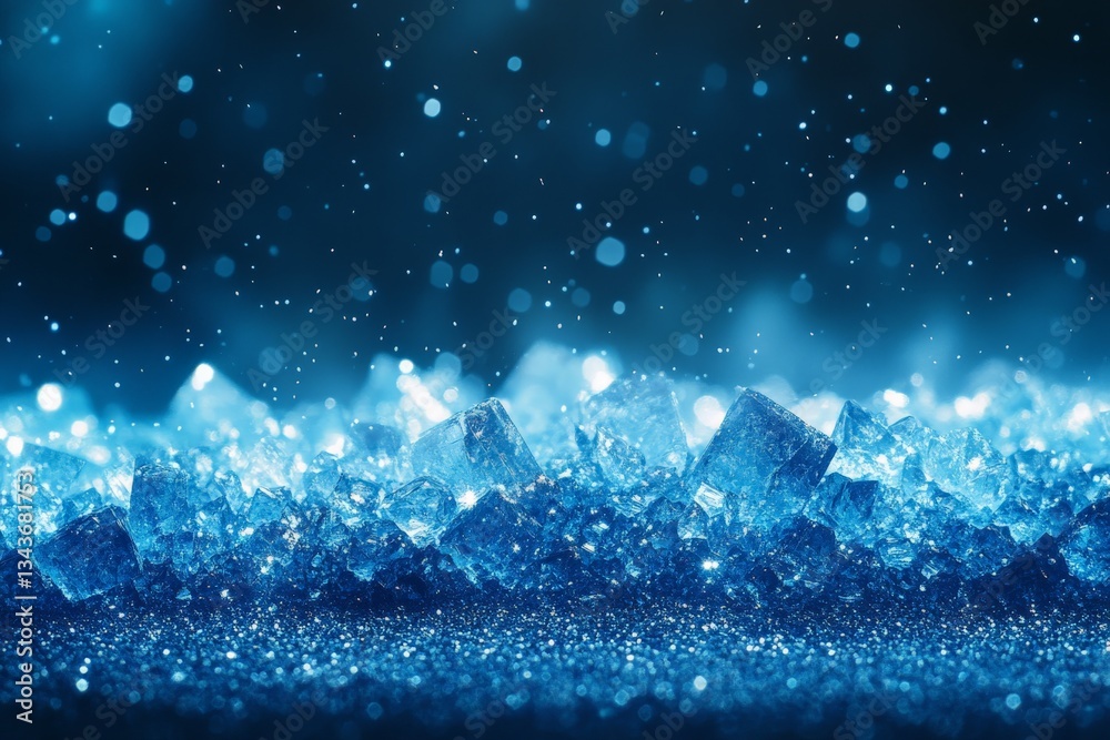 Aufkleber sparkling blue ice crystals create a captivating, magical atmosphere in a winter wonderland setting