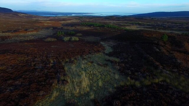 Aerial view of the Struie in the Scottish Highlands of northern Scotland UK 
