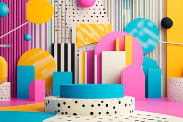 Abstract background with various geometrical