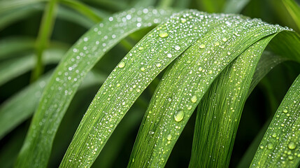 Dew-kissed blades of grass