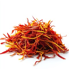 A vibrant pile of saffron threads showcasing its rich color and culinary appeal.