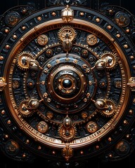 Fototapeta premium Industrial sci fi circuit mandala high resolution picture