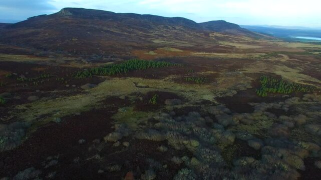 Aerial view of the Struie in the Scottish Highlands of northern Scotland UK 