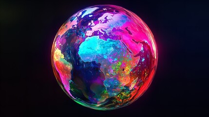 A Colorful Globe Displaying Continents and Oceans Symbolizing Earth