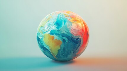 A Colorful Globe Displaying Continents and Oceans Symbolizing Earth