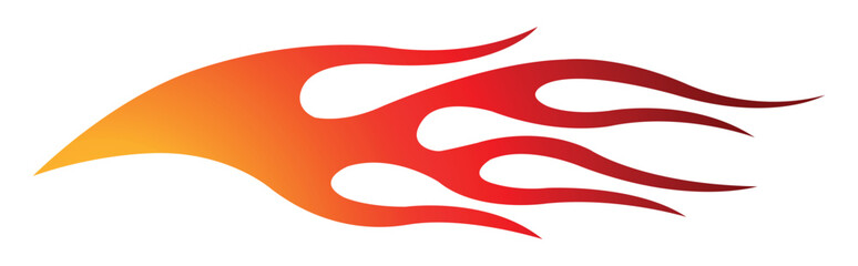Burning tires and flame sports car decal vinyl sticker. Racing car speed fire flames vector art graphic. Side decoration for car, auto, truck, boat, suv, motorcycle.
