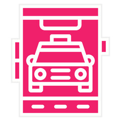 Vector Design Mobile Taxi Icon Style