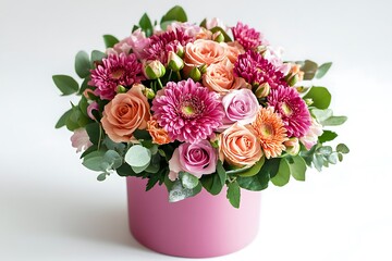 Beautiful bouquet of rose and chrysanthemums flower