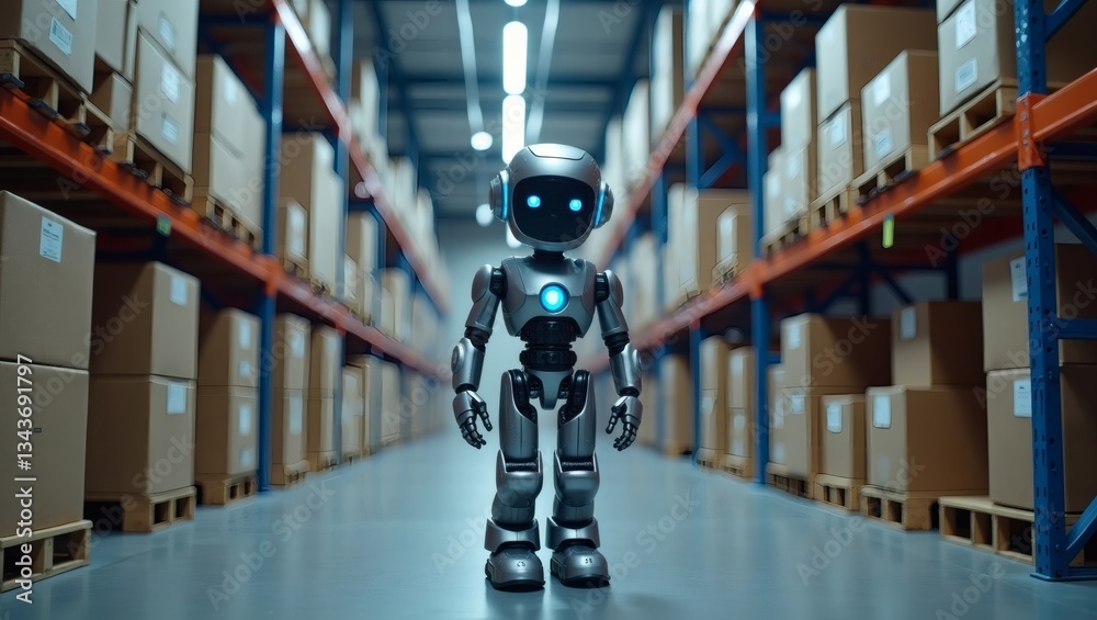 Poster a robot in a warehouse environment