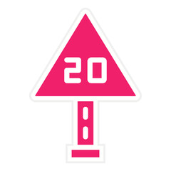 Vector Design 20 Speed Limit Icon Style